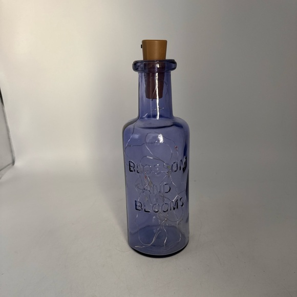 Vintage 8.5 Inch Tallglass Blossom and Blooms bottle with plus fairy lights Rare - Picture 1 of 8